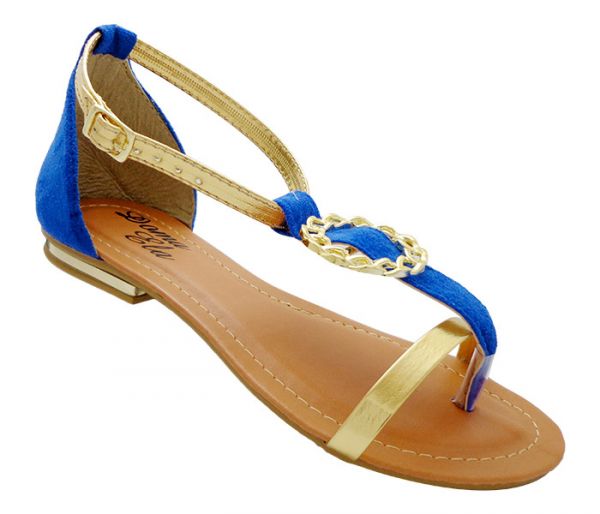 Sandálias Doma Ela Azul e Dourada MOD:12492 [Original]