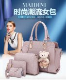 Bolsa Feminina De Couro Luxo Modelo Crocodilo 4 Pecas