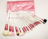 Kit de 20 Pincéis Branco e Rosa