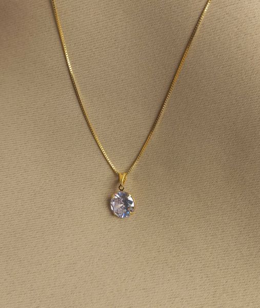 Corrente pingente de zircônia redonda CP00494