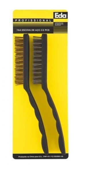 Escova De Aço Com Cabo De Plástico C/2 Pçs 7aa Eda