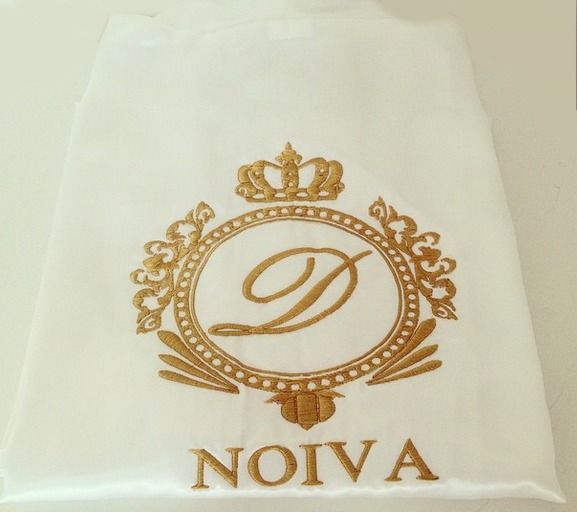 Robe Cetim dia da noiva com Monograma+Iniciais+Nome