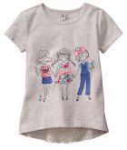 FC411- Gap Camiseta Três Garotas Cinza mescla 5Yrs (4-5anos)