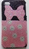 CASE STRASS ROSA E PRETA PARA IPHONE 4 E 4S
