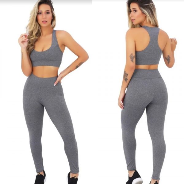 Conjunto Legging  e Top Cinza