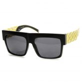 HIGH FASHION DESIGNER INSPIRED METAL CHAIN ARM BLOCK SUNGLASSES 9126