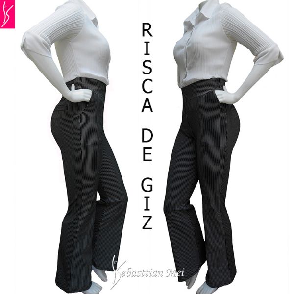 calça feminina risca de giz plus(48/50-52/54)