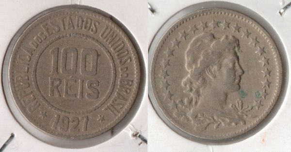 V081-1 - 100 Réis 1927 - Tiragem 1.451.000