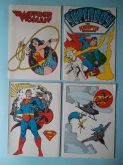 4 CADERNOS SUPER-HERÓIS DC-SUPERMAN-SUPERBOY-BATMAN E ROBIN-MULHER MARAVILHA-VINTAGE-1982