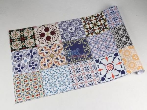 adesivo  hidráulico fosco na cor azul, rosa e vermelho 5 - MODELO 08