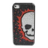CASE DE CAVEIRA COM STRASS VERMELHA PARA IPHONE 4 E 4S
