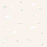 Papel de Parede Bambino's Bobinex - Nuvens e Estrelas (Bege Claro/ Azul Acinzentado/ Branco) 3308