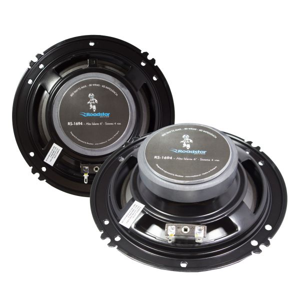 Par Alto Falante Quadriaxial 6'60w Rms Rs1609br Roadstar
