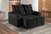 Estofado Retratil Reclinavel Itaguai 160 2x60 Veludo Inca Preto 13 Idealle