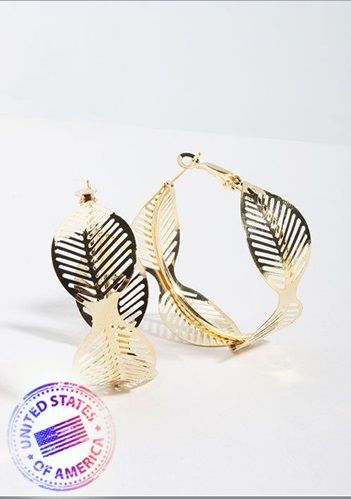 Argola Folhas Dourada