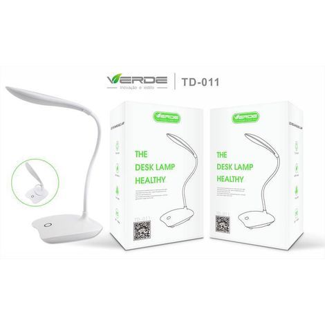 3-Luminária de Mesa Touch recarregável Verde TD-011 / TD-01