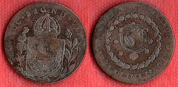 C626-3 - 80 Réis com carimbo de 40 - 1827R