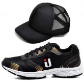 Tênis Fitness Caminhada + Boné Masculino - Preto e Dourado Ref.:OAG-0044-120-38