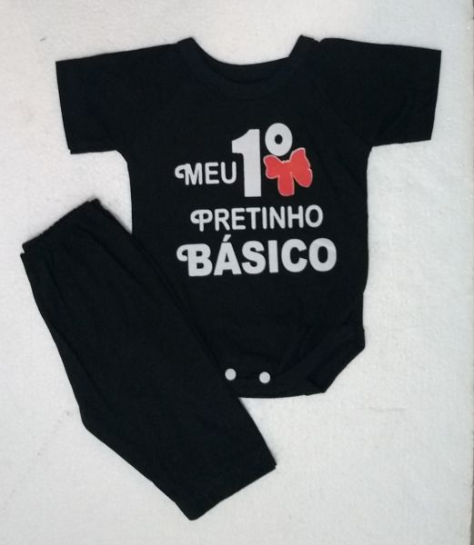 Conjunto Body com Calça Personagens - Meu Primeiro Pretinho Básico - tam. G