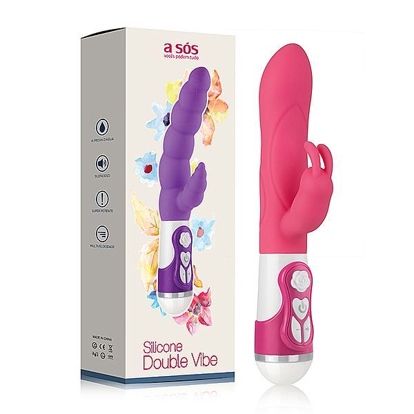 Vibrador Silicone Double Vibe Max Rabbit - Rosa