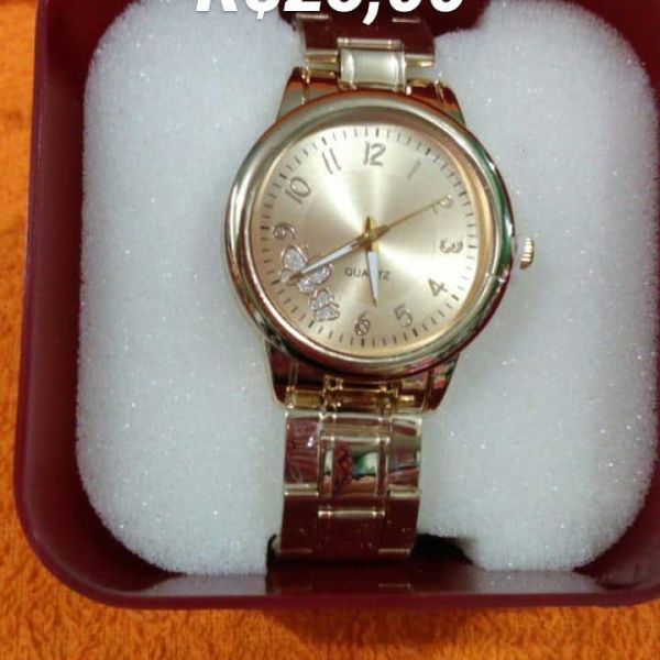 Relógio quartz metal borboleta