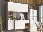 Cozinha Suspensa Mila 7P1G Carvalho Oak.Off White Poliman