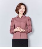 Blusa Feminina Chiffon Manga Longa Babado Elegante Uninice