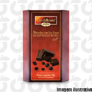 Alfarroba com Uva Passas 20 Gramas cx 16unid Carob House