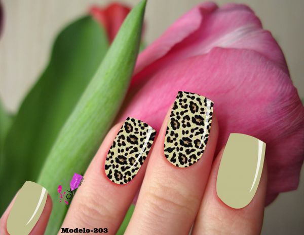 Películas e Adesivos para Unhas Mod. Leopardo Cód. modelo 203