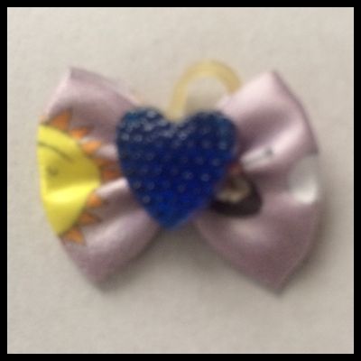 Laço Cetim estampado lilás P
