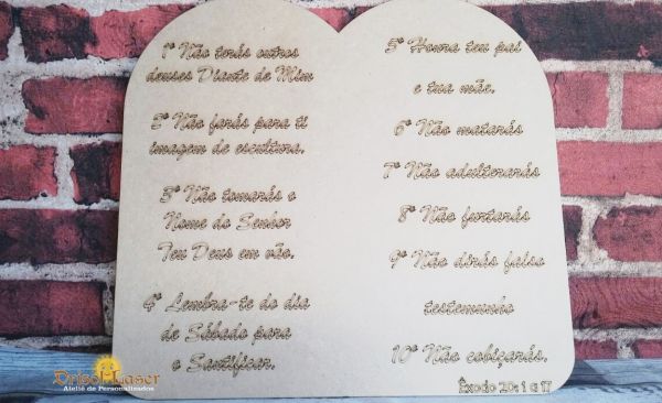 Tábua 10 mandamentos MDF 3mm