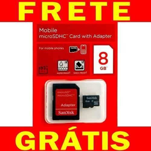 Cartão De Memória Micro Sd 8gb Sandisk Lacrado Original