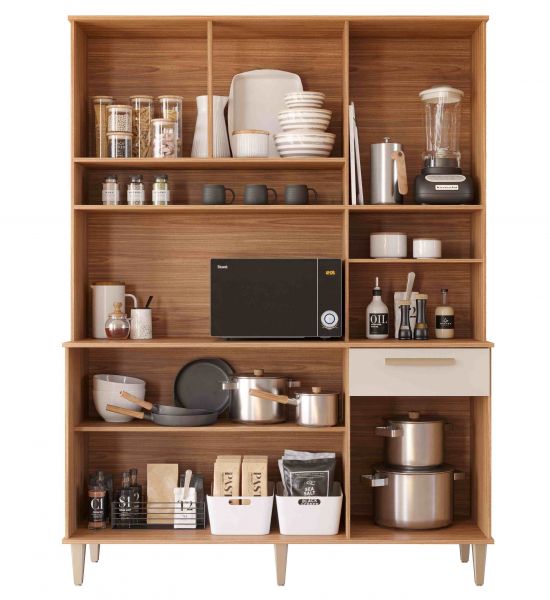 Kit Cozinha Mila 150 6P1G Visualizacao Interior MGM Moveis