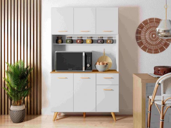Kit Cozinha Livia 110 6P1G1N Branco Poliman