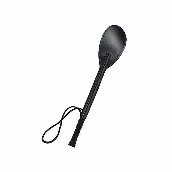 Chibata Média em Couro Preto - 30cm