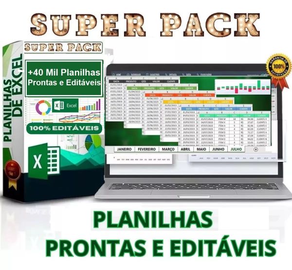 Pack Com +40 Mil Planilhas Excel Editáveis E Prontas