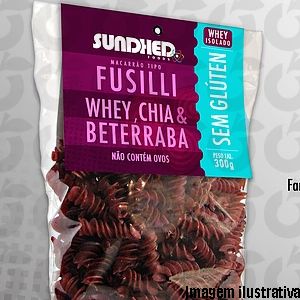 Macarrão Tipo Fusilli Whey, Chia e Beterraba Integral 300 Gramas Sundhed