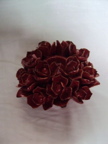 Porta Vela Flores Vermelhas