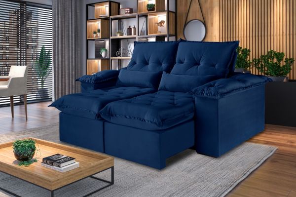 Estofado Retr Ouro Preto 190 2x70 Azul Inca 24 Idealle