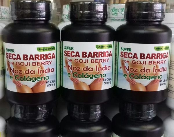 Super seca barriga 500mg kit 03 frascos c/60 capsulas