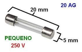 FUSÍVEL DE VIDRO  20AG PEQUENO