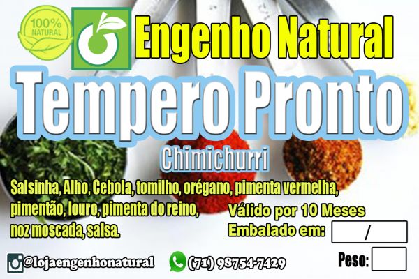Tempero Pronto 50 Gramas Engenho Natural