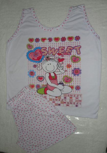 Pijama regata com shorts estampado