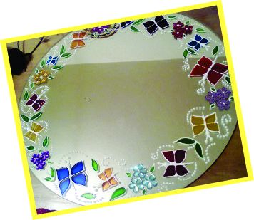 Espelho Borboletas  Redondo - BO-09