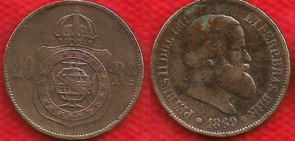 B788-08 - 20 Réis- 1869 - Império
