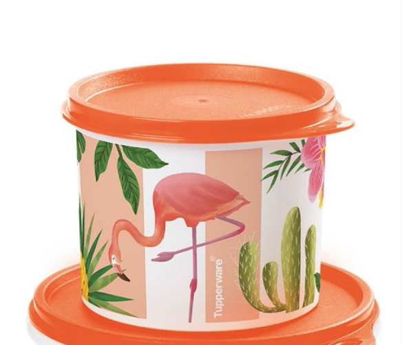 Tupperware Redondinha Flamingo 500ml Laranja