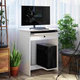 Mesa de Computador Pratica com Gaveta Branco EJ Moveis