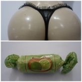 Calcinha c/ perneira Bombom Preta-Caipirinha.