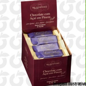 Alfarroba de Chocolate Branco com Açaí e Flocos de Cacau Display 13g 20Unid Tri-Gostoso