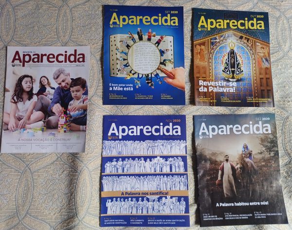 Lote com 5 Revistas Campanha dos Devotos Nossa Senhor Aparecida 2020 Católica Cristã Maria Jesus